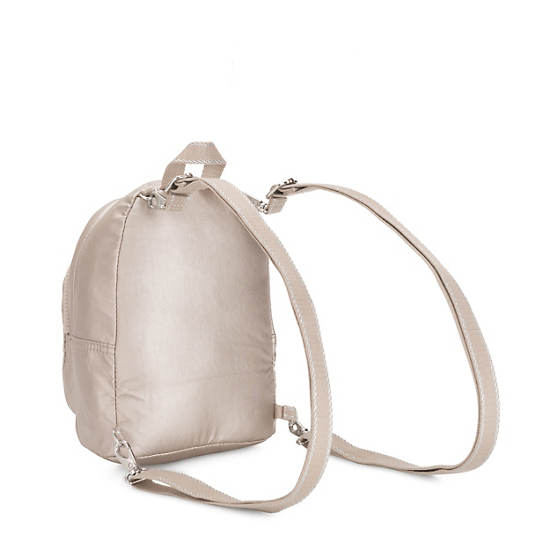 Sacs À Dos Kipling Delia Compact Metallic Convertible Beige | FR 1657TC
